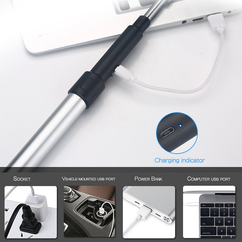 Extender lighter showing how to charge using different interfaces